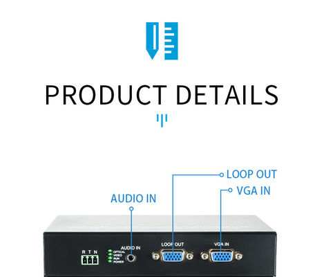FTTN SQ-VGA02 VGA Fibre optique terminal vidéo numérique anti-interférences de transmission longue distance